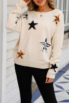 Stars Knitting Pullover Sweater 