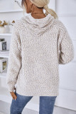 Knitting Hooded Drawstring Fluffy Pullover Sweater 