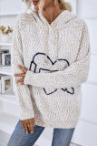 Knitting Hooded Drawstring Fluffy Pullover Sweater 