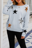 Stars Knitting Pullover Sweater 