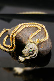 Alloy and Rhinestone Necklace for Men MOQ 5pcs