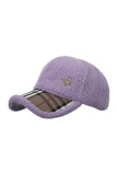 Plaid Contrast Fleece Baseball Hat MOQ 3pcs