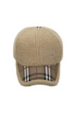 Plaid Contrast Fleece Baseball Hat MOQ 3pcs