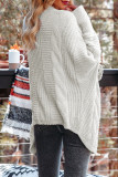 Cable Knit Front Open Cardigan 