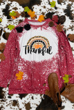 Thankful Rainbow Pumpkin Bleached Long Sleeves Top Unishe Wholesale