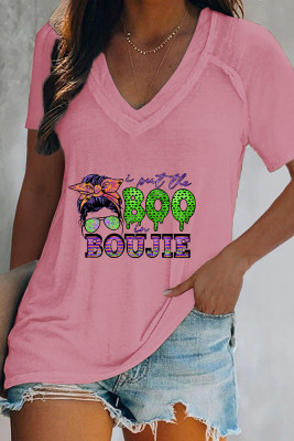 I Put The Boo In Boujie Halloween V Neck Graphic Tee Unishe Wholesale
