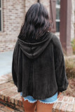 Gray Solid Color Oversized Zip Up Hoodie with Pockets
