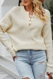 Button Down Texture Knit Pullover Sweaters