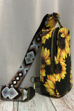 Printed Aztec Embroidered Straps Zip Crossbody Bag Fanny Pack