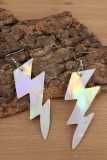 Laser Color Lightning PU Earrings MOQ 5pcs