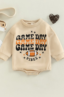 Game Day Baseball Printed Baby Rompers