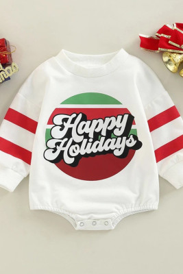 Happy Holidays Printed Baby Rompers