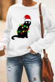 Black Santa Cat Tangled Up In Lights Christmas Santa Sweatshirt Unishe Wholesale