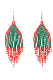 Christmas Pattern Beads Earrings MOQ 5pcs