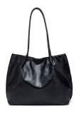 Plain Soft Leather Tote Bag Handbag MOQ 3PCs 