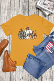 Thanksgiving,Thankful Pumpkin Graphic Printed Short Sleeve T Shirt Unishe Wholesale