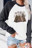 Christmas Trees plaid, leopard, cheetah Printed Long Sleeve Top Women UNISHE Wholesale