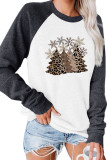 Christmas Trees plaid, leopard, cheetah Printed Long Sleeve Top Women UNISHE Wholesale