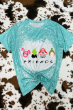 Christmas Friends,Christmas Movie Characters Bleached Graphic Tee Unishe Wholesale