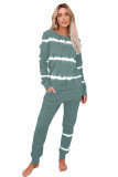 Green Stripes Long Sleeves and Joggers Lounge Set