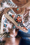 Ethnic Aztec Lace Up Platform Shoes