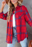 Plaid Pockets Open Button Long Sleeves Shirts