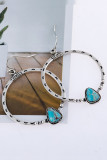 Alloy and Turquoise Round Earrings MOQ 5pcs