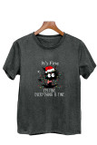 Funny cat Christmas Short Sleeve T Shirt Unishe Wholesale