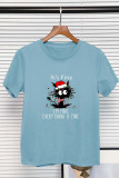 Funny cat Christmas Short Sleeve T Shirt Unishe Wholesale