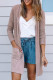 Pink Tunic Back Open Front Cardigan with Pockets