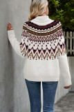 Ethnic Pattern Colorblock Patchwork Knitting Sweater