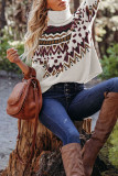 Ethnic Pattern Colorblock Patchwork Knitting Sweater