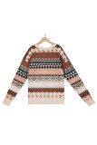 Aztec Diamond Splicing Knitting Pullover Sweater 