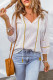 White Dotted Embroidered V Neck Blouse