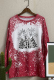 Silver and Black Leopard Christmas Printed Long Sleeve Top Women UNISHE Wholesale