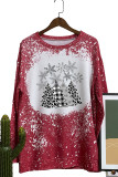 Silver and Black Leopard Christmas Printed Long Sleeve Top Women UNISHE Wholesale