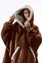 Hooded Fluffy Robe Blanket with Pockets