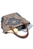 Leopard Aztec Patchwork Tassle Hangbag MOQ 3PCS
