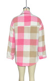 Colorful Open Button Pockets Plaid Shackets