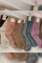 Plain Marle Cashmere Knit Socks MOQ 10pcs