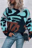 Color Block Tiger Striped Pullover Sweaters