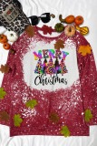 Merry Christmas Trees Rainbow Leopard Long Sleeve Top Women UNISHE Wholesale
