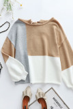 Colorblock Knitting Pullover Sweater 