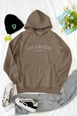 Los Angeles California Graphic Pocket Thermal Lined  Hoodie Unishe Wholesale