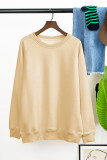 Plain Oversized Fleece Lining Pullover Sweatshirts