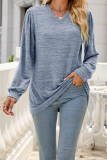 V Neck Puff Sleeves Top 