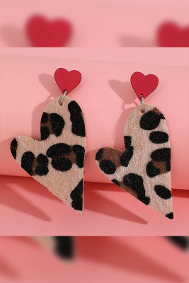 Hairy Leopard Hearts Earrings MOq 5pcs