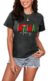 Mama Claus Half Leopard,Christmas Shirt Unishe Wholesale