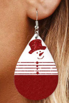 Christmas Print PU Earrings MOQ 5pcs