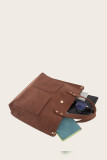 Brown PU Leather Multiway Hand Bag MOQ 3pcs